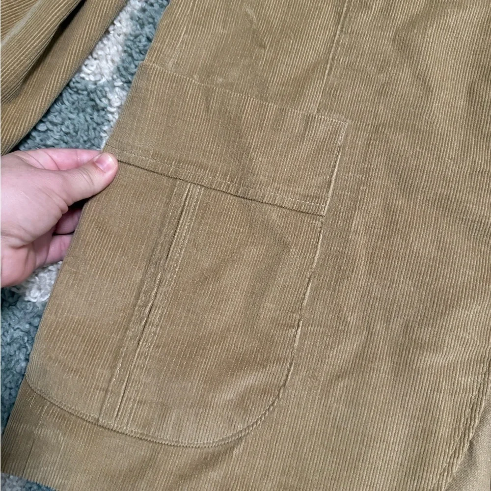 HAGGAR USA Vintage Tan Corduroy 2 Basket Weave Button Blazer Jacket 70s Retro 42